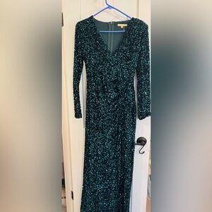 Elegant Green Sequin Dress